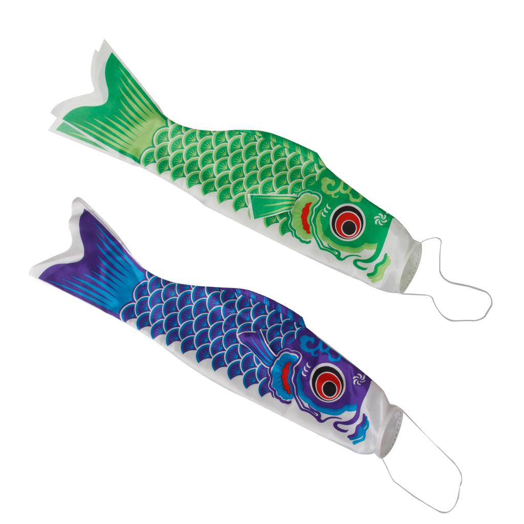 2Pcs 150cm Japanese Windsock Carp Flag Koi Nobori Sailfish