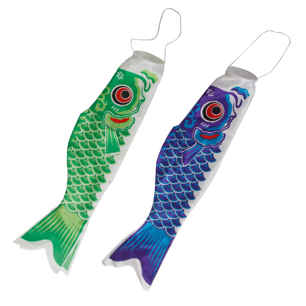 2Pcs 150cm Japanese Windsock Carp Flag Koi Nobori Sailfish