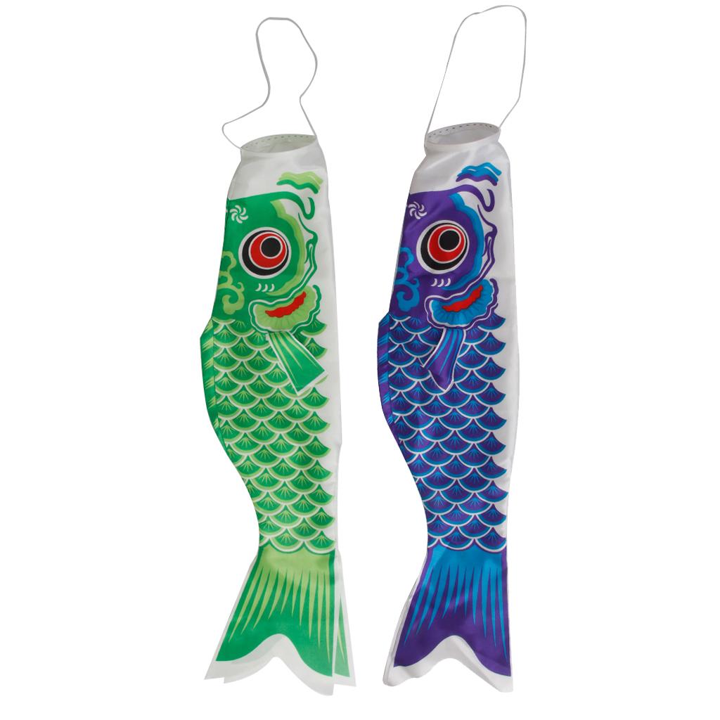 2Pcs 150cm Japanese Windsock Carp Flag Koi Nobori Sailfish
