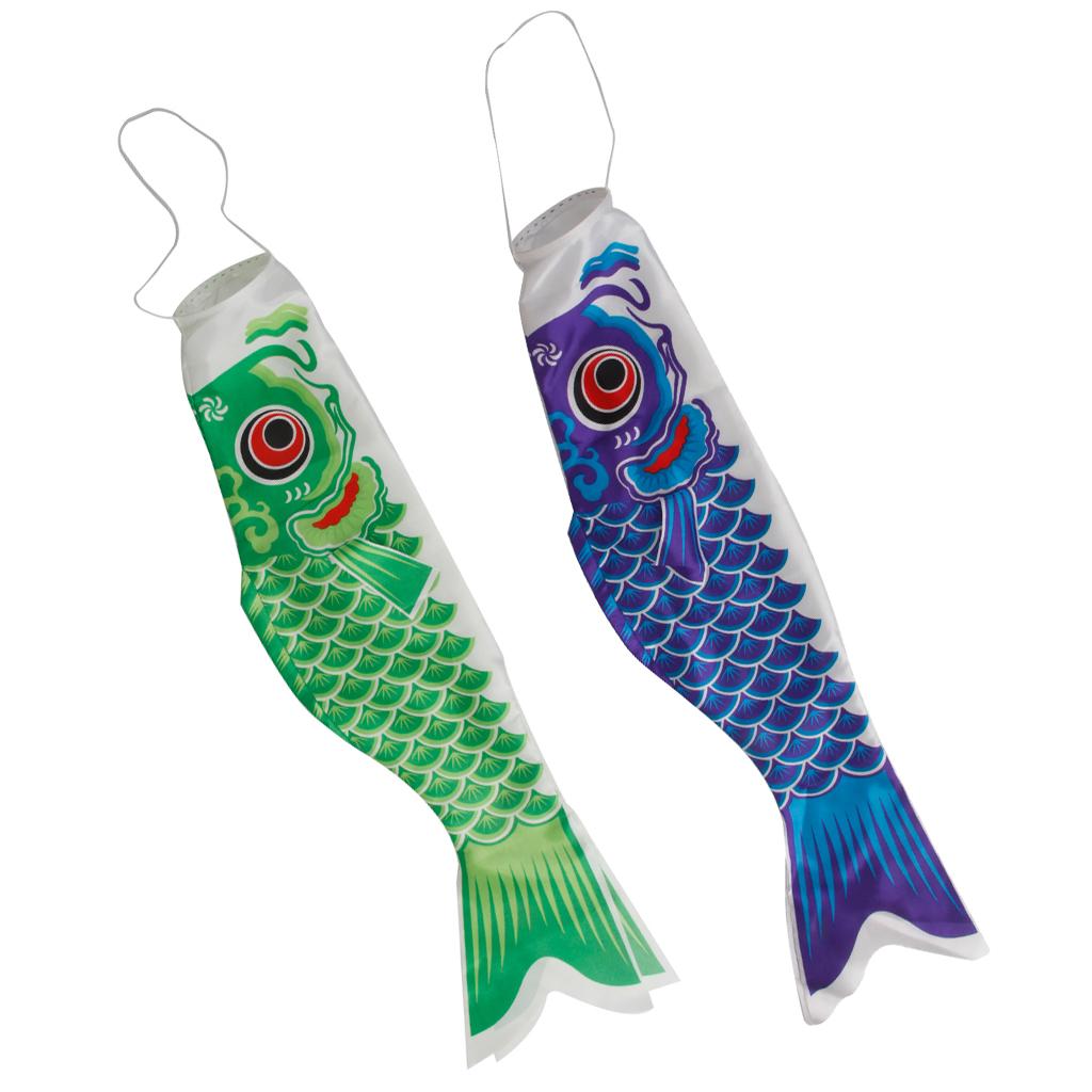 2Pcs 150cm Japanese Windsock Carp Flag Koi Nobori Sailfish
