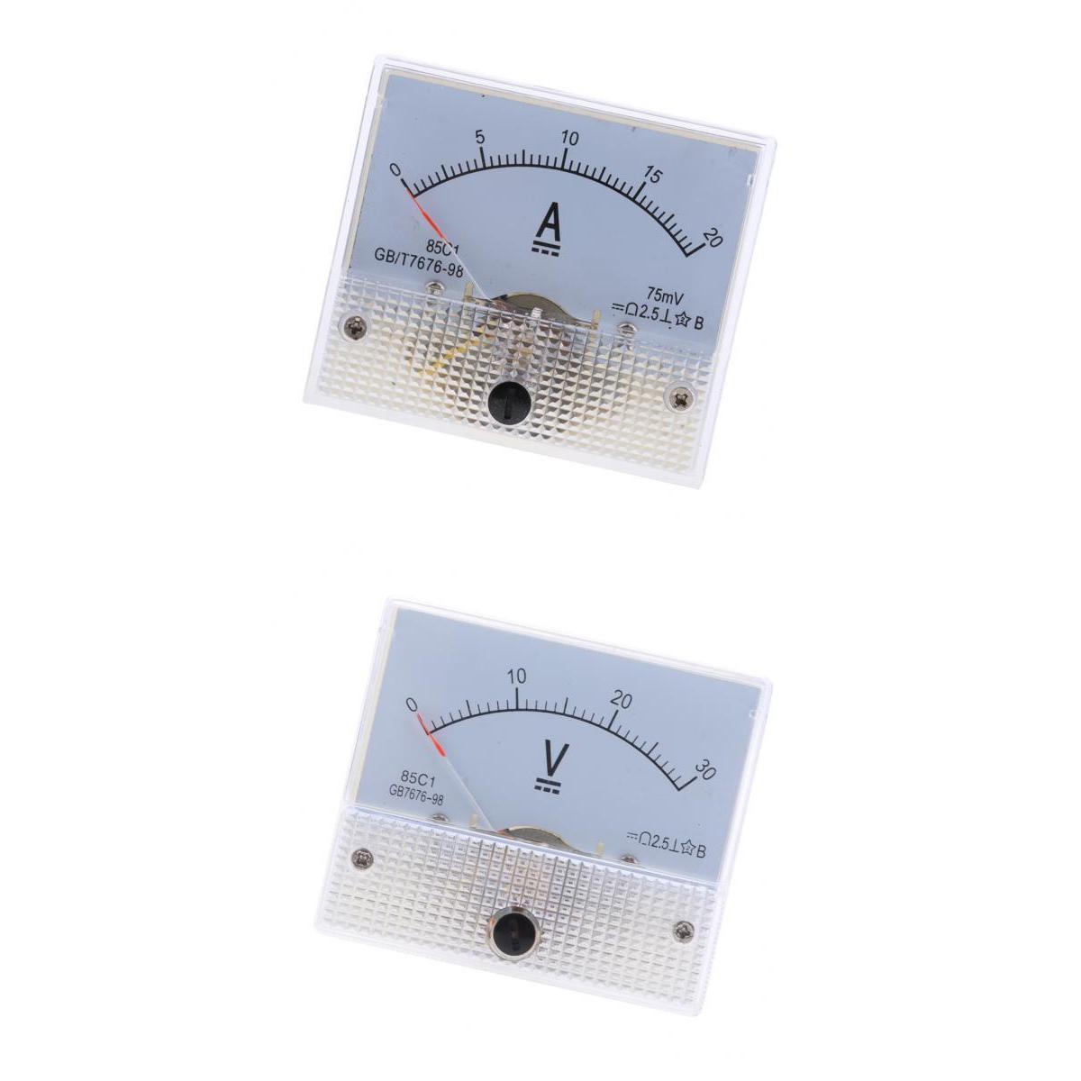 2Pcs DC Ammeter Analog Panel Meter Amp Meter Current Gauge Pointer
