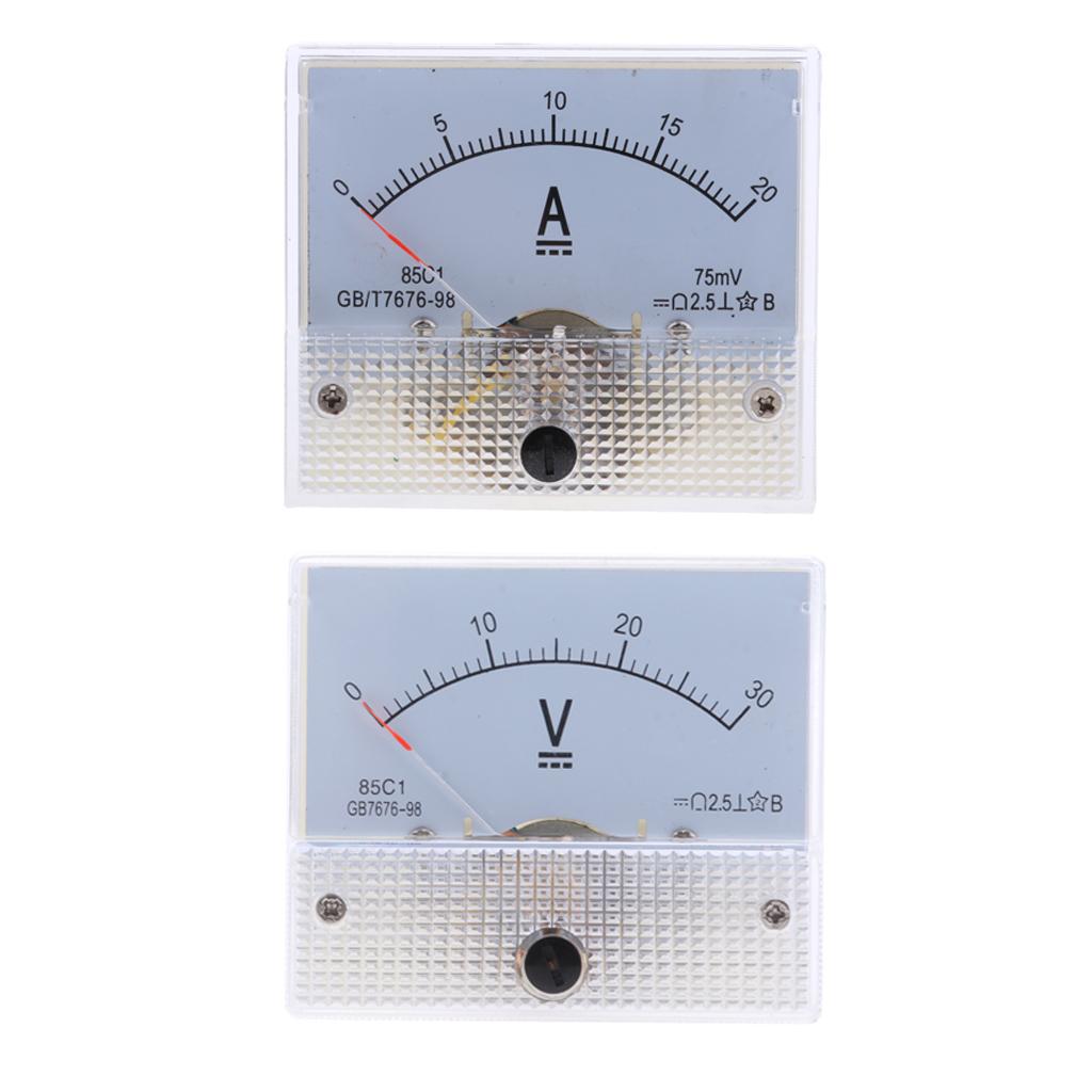 2Pcs DC Ammeter Analog Panel Meter Amp Meter Current Gauge Pointer