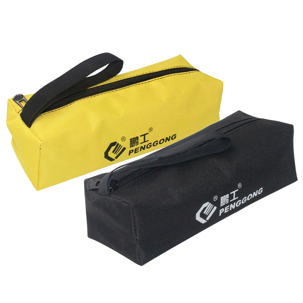 2XOxford Storage Bag Repair Tool Hardware Handbag Zip Organizer Black+Yellow