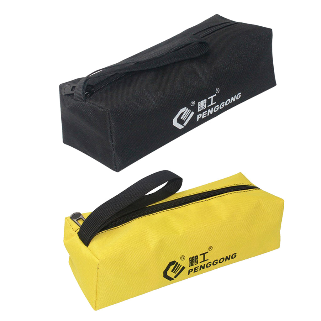 2XOxford Storage Bag Repair Tool Hardware Handbag Zip Organizer Black+Yellow