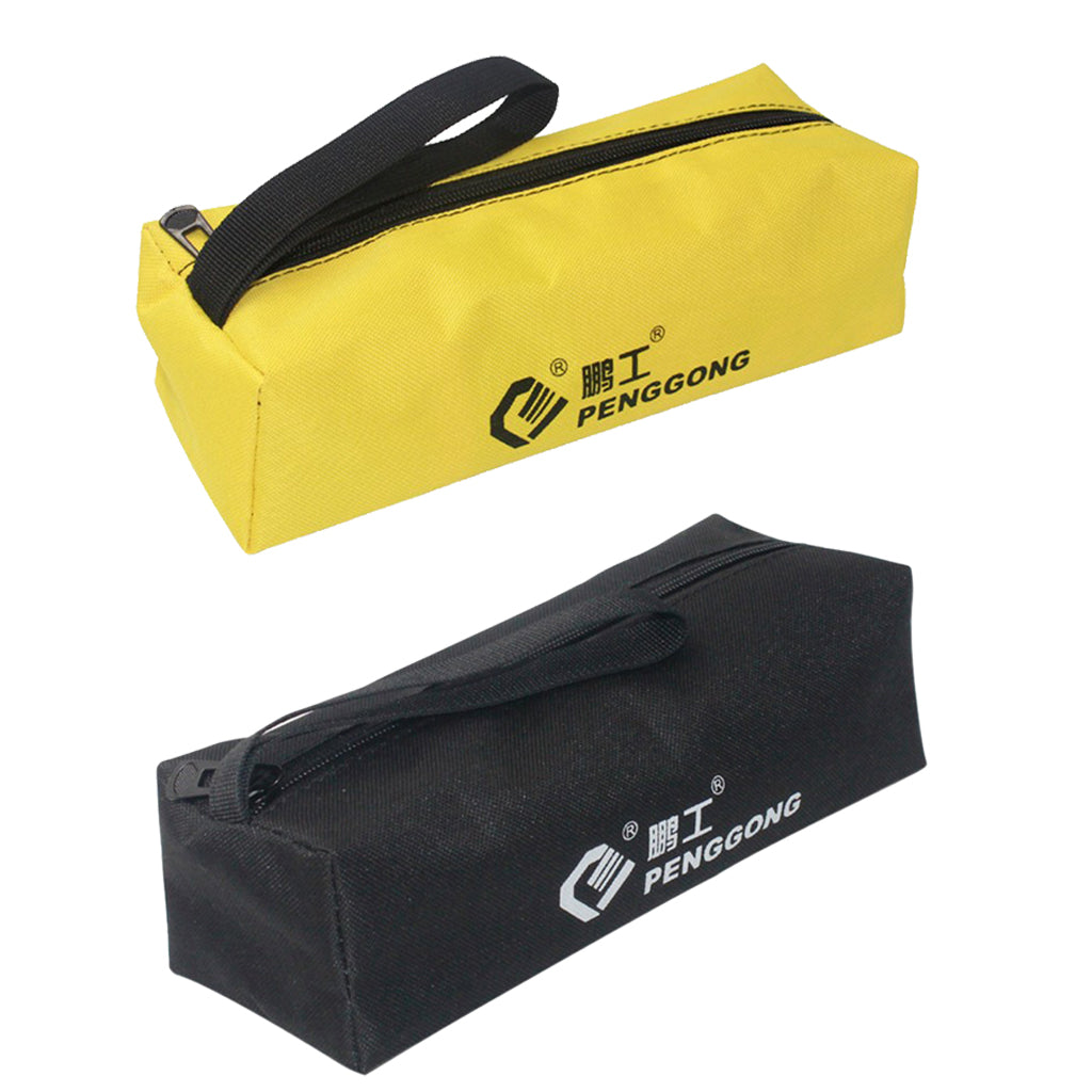 2XOxford Storage Bag Repair Tool Hardware Handbag Zip Organizer Black+Yellow