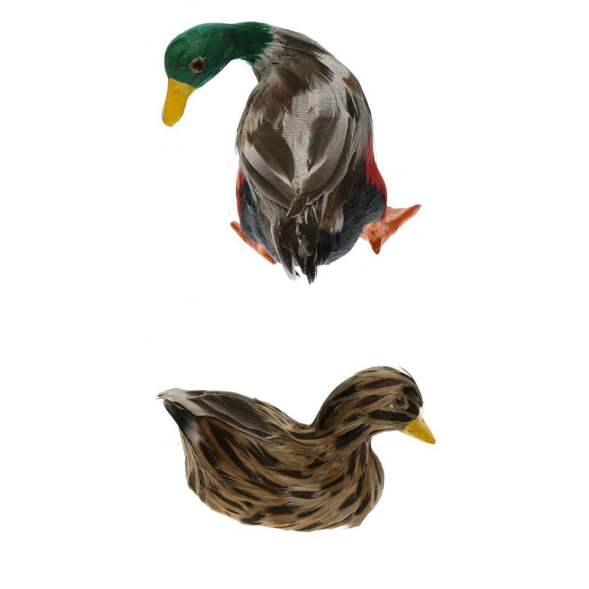 2pcs Plastic Realistic Duck Ornament Garden Sculpture Water Pond Ornament