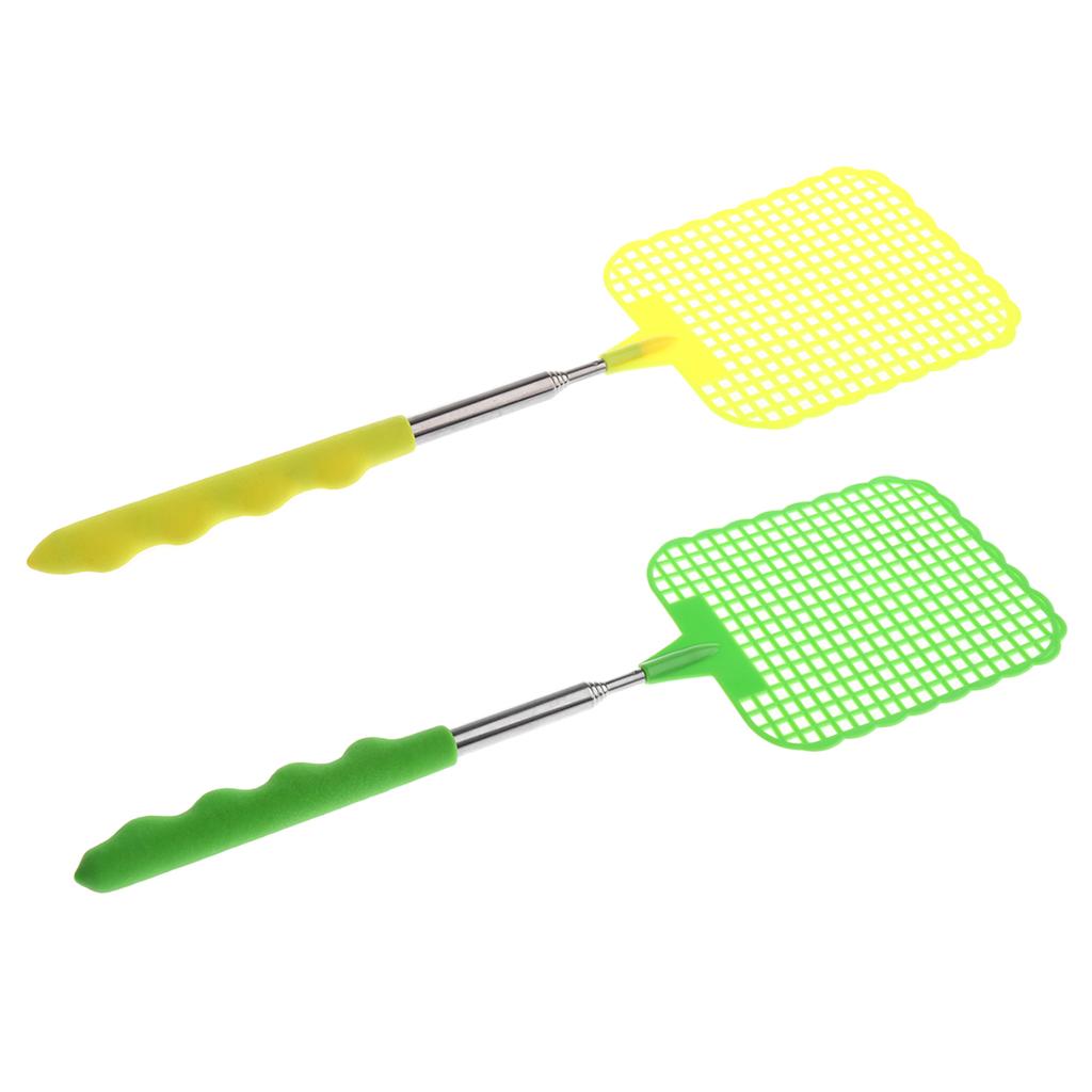 2pcs Durable Plastic Fly Swatter Retractable Prevent Pest Tools