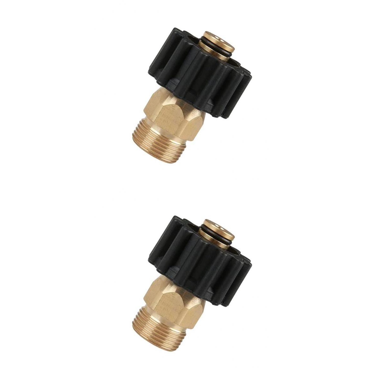 2pcs Pressure Washer Twist Connect M22M X M22F Solid Brass Coupling Adapter