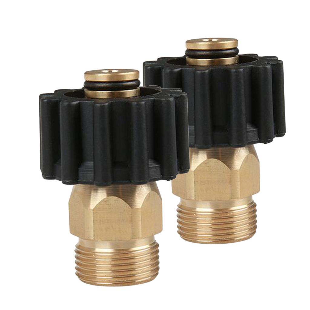 2pcs Pressure Washer Twist Connect M22M X M22F Solid Brass Coupling Adapter