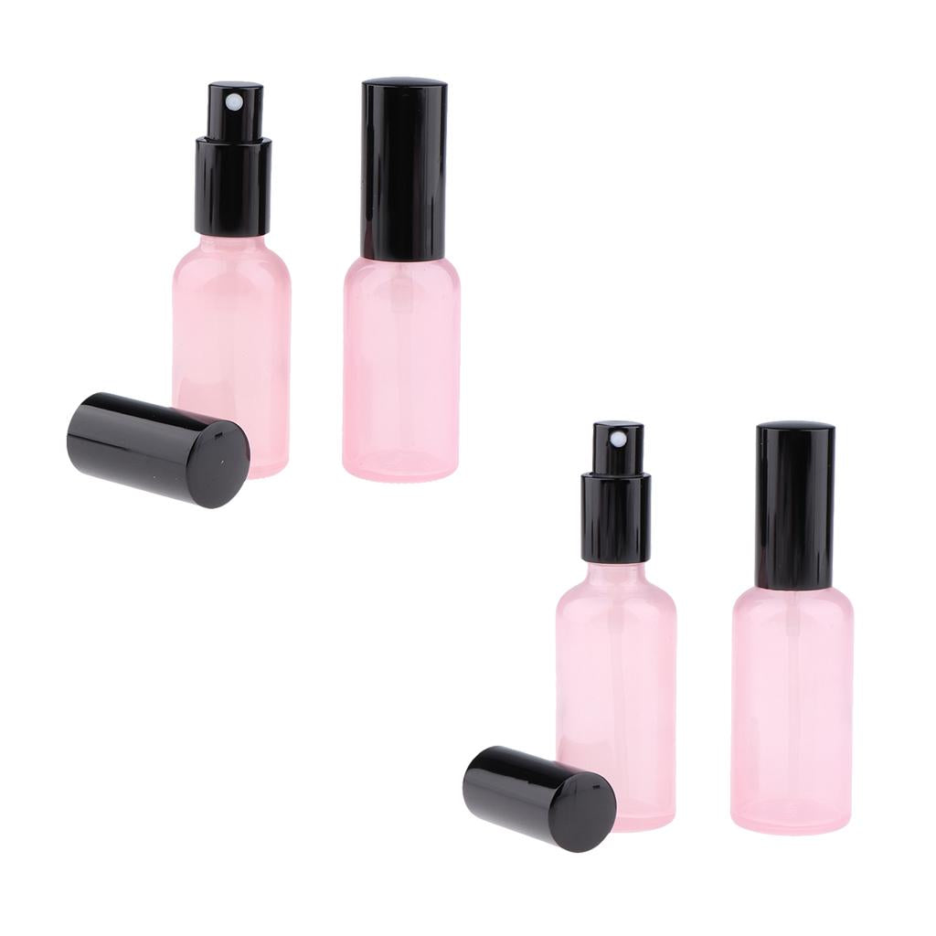 4pcs Empty Glass Pump Spray Bottle for Perfum Toner Amber Cosmetic Atomizer