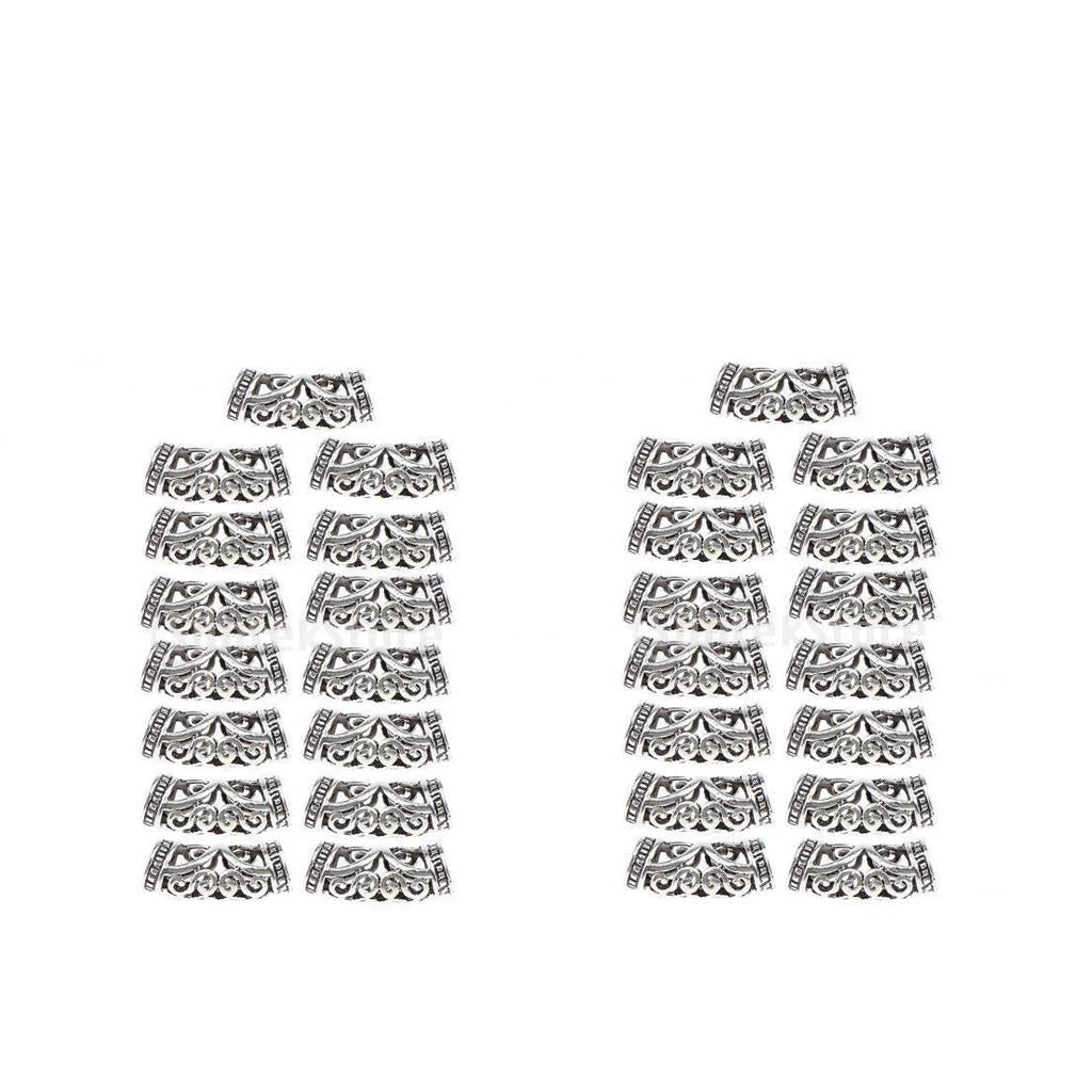 30pcs/Lot Dread lock Beads Hair Rings Adjustable Hair Braid Cuff Clip Silver