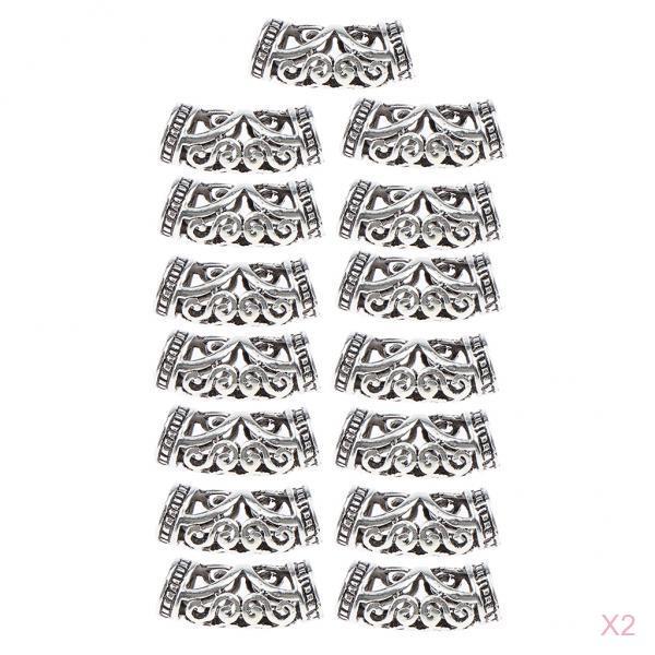 30pcs/Lot Dread lock Beads Hair Rings Adjustable Hair Braid Cuff Clip Silver