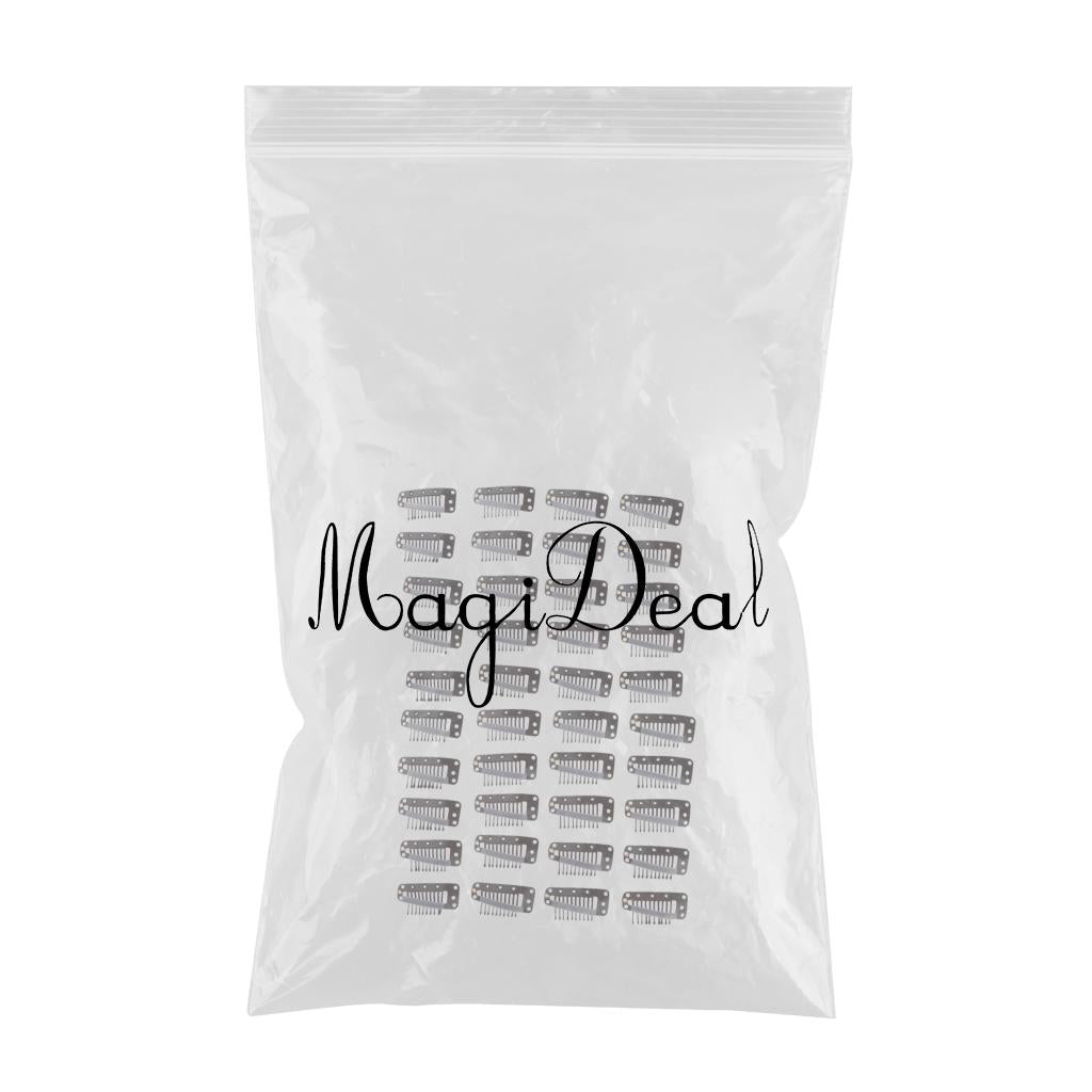 40 Pcs Hair Extension Snap Clips Wig Grips Clip Wigs Accessories Light Brown