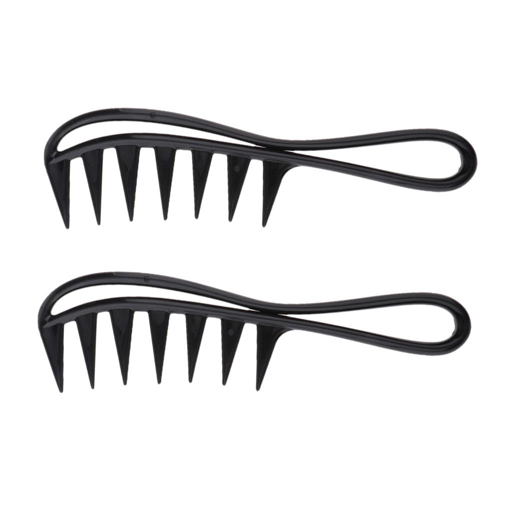 2pcs Men's Oily Hair Pick Comb Salon Dyeing Hairdressing Styling Wide Tooth