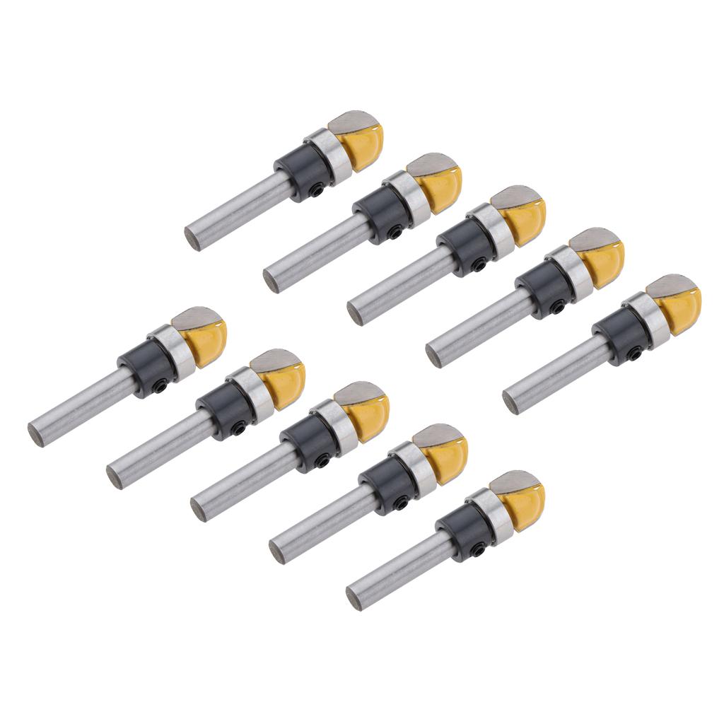 10X 1/4'' Shank Round Nose Cove Core Box Router Bit 12.7mm Diameter Cutter