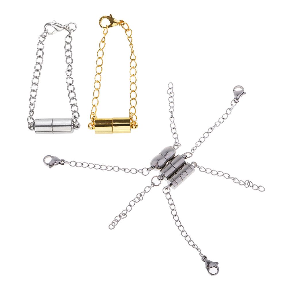 5 Sets Jewelry Making Magnetic Hooks Lobster Clasp Necklace Extenders Chains