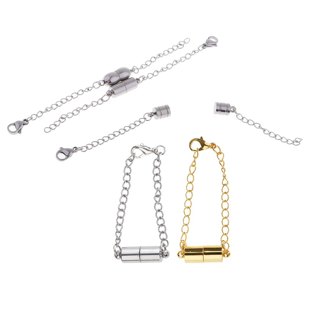 5 Sets Jewelry Making Magnetic Hooks Lobster Clasp Necklace Extenders Chains