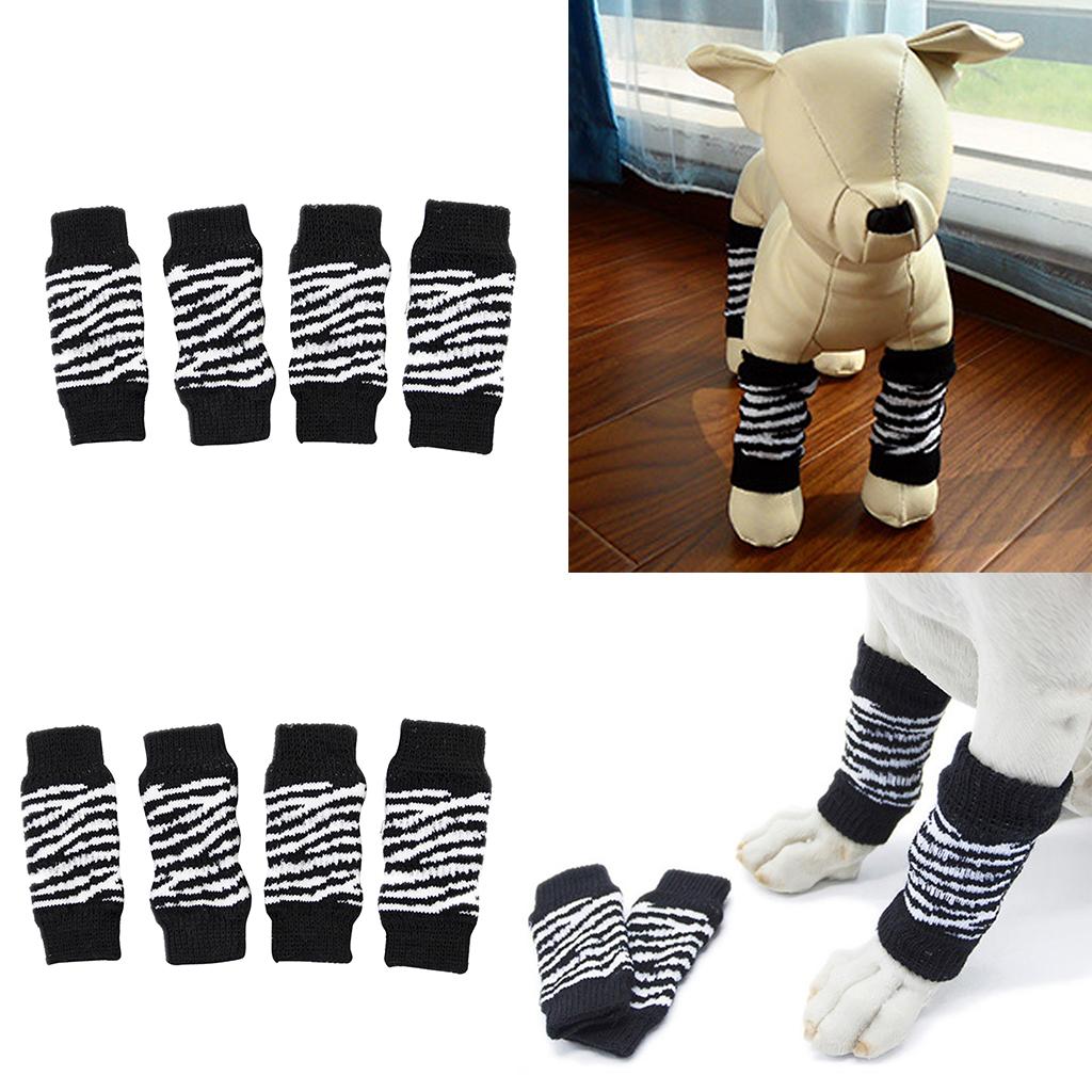 2 Set of 8 Pcs Lovely Puppy Dog Warm Leg Brace Socks Wraps S & M