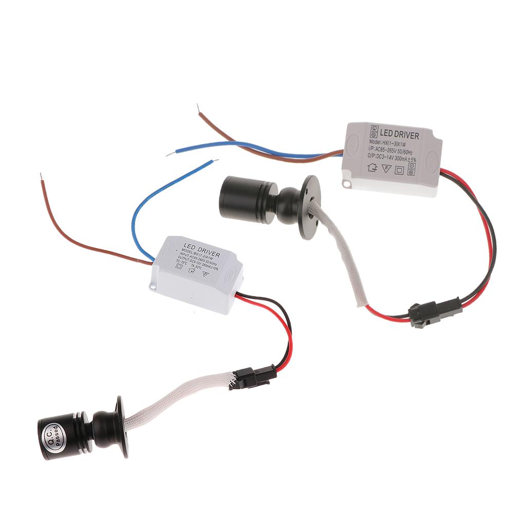 2Pcs 1W Wine Cabinet Mini Night Light LED Black Lamp Spotlight