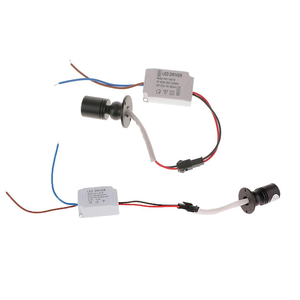 2Pcs 1W Wine Cabinet Mini Night Light LED Black Lamp Spotlight