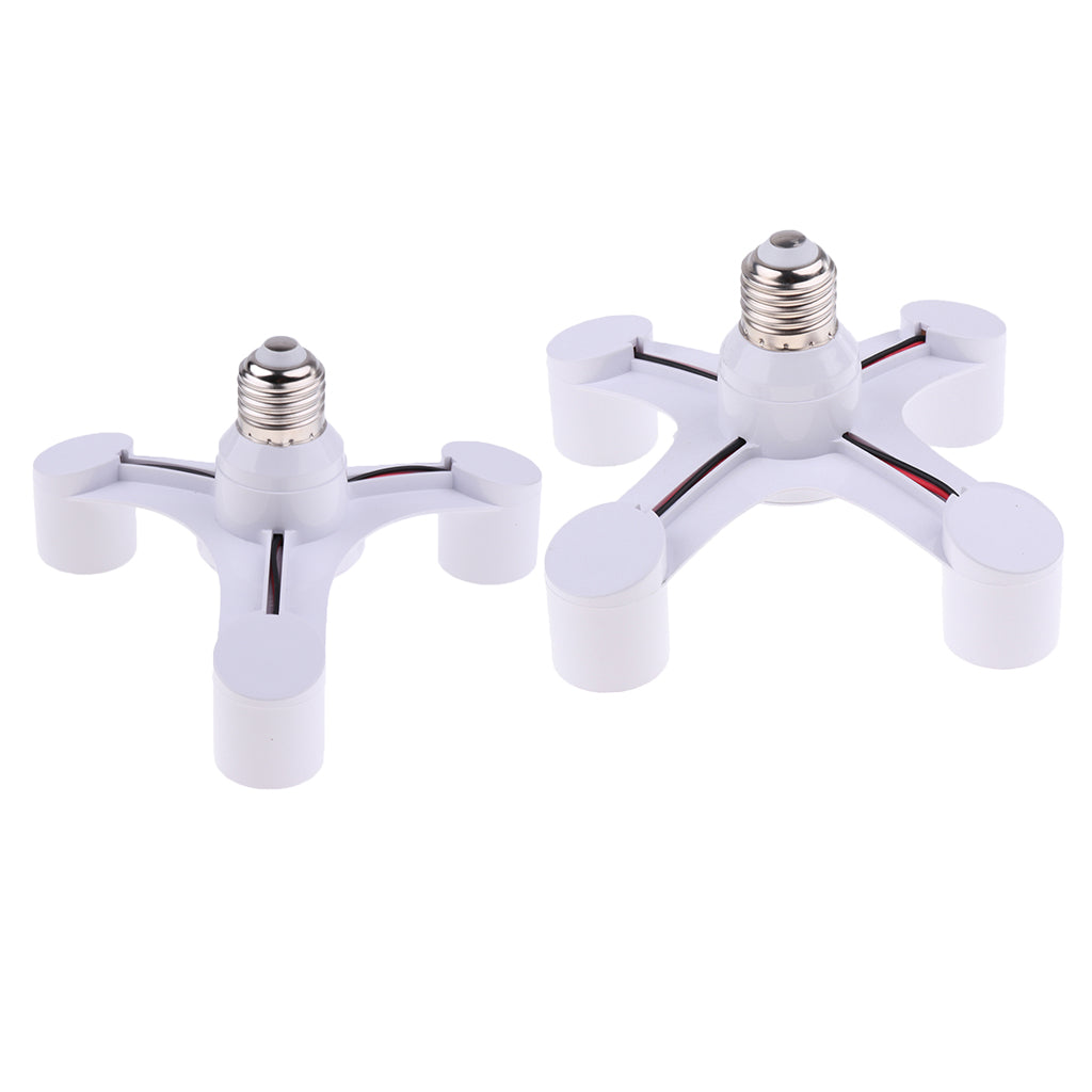 2Pcs 3/4 in 1 E27 Light Lamp Bulb Adapter Holder Socket Splitter
