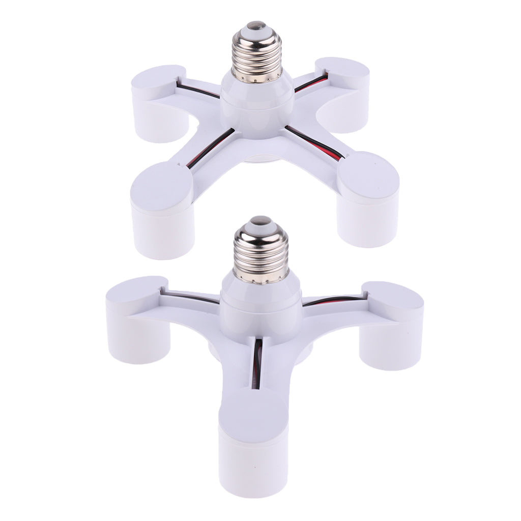 2Pcs 3/4 in 1 E27 Light Lamp Bulb Adapter Holder Socket Splitter