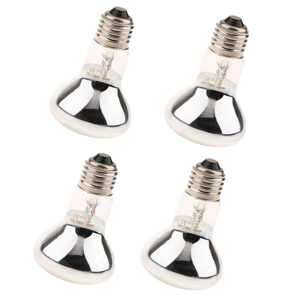 4 PCS 220V Heat Basking Lamp Reptile Infrared Heater Reptile Supplies 100W