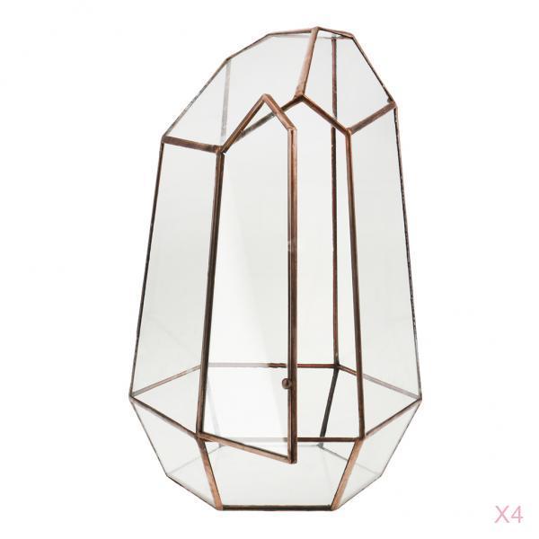 4 Irregular Glass Geometric Terrarium Box Tabletop Succulent Plant Planter