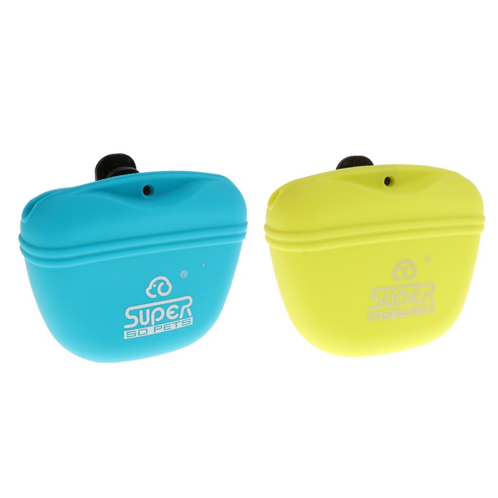 2x Silicone Dog Treat Bag Pet Training Pocket Food Snack Pouch Haversack