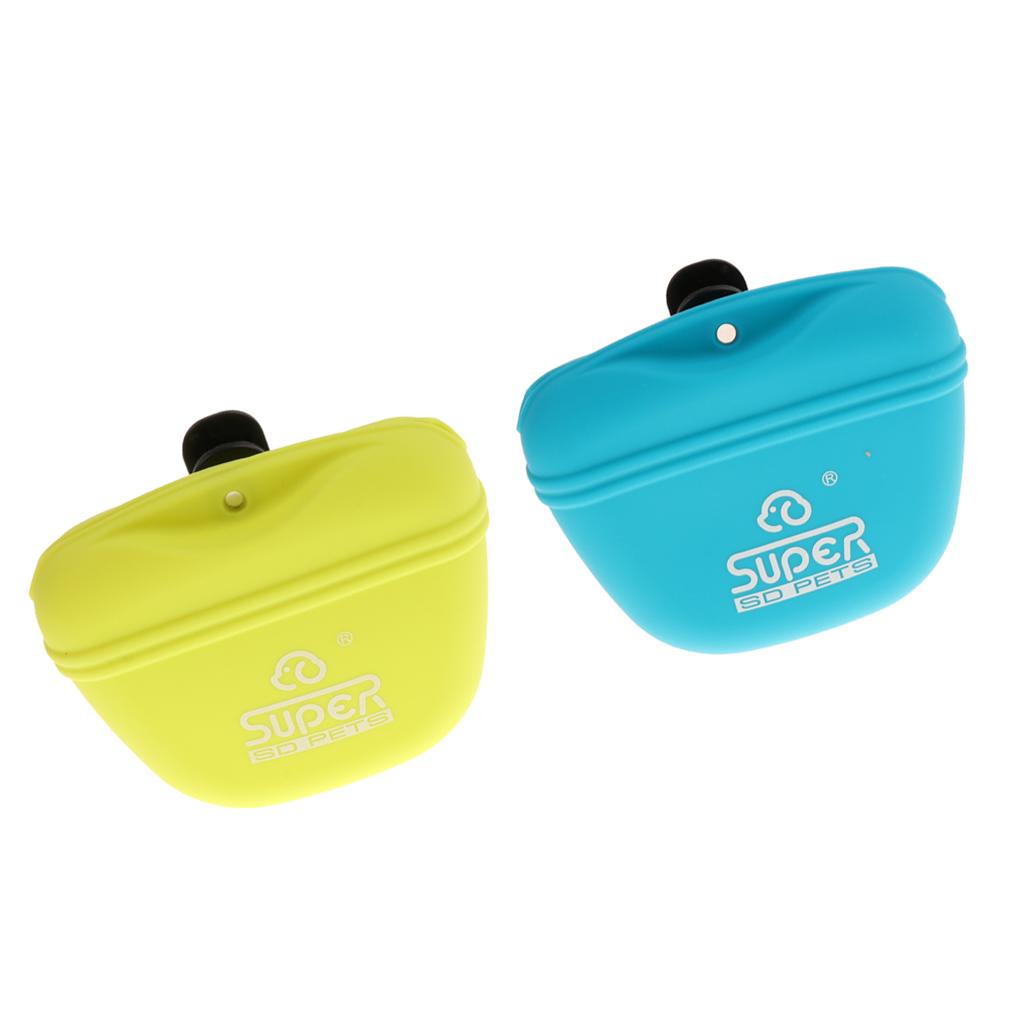 2x Silicone Dog Treat Bag Pet Training Pocket Food Snack Pouch Haversack