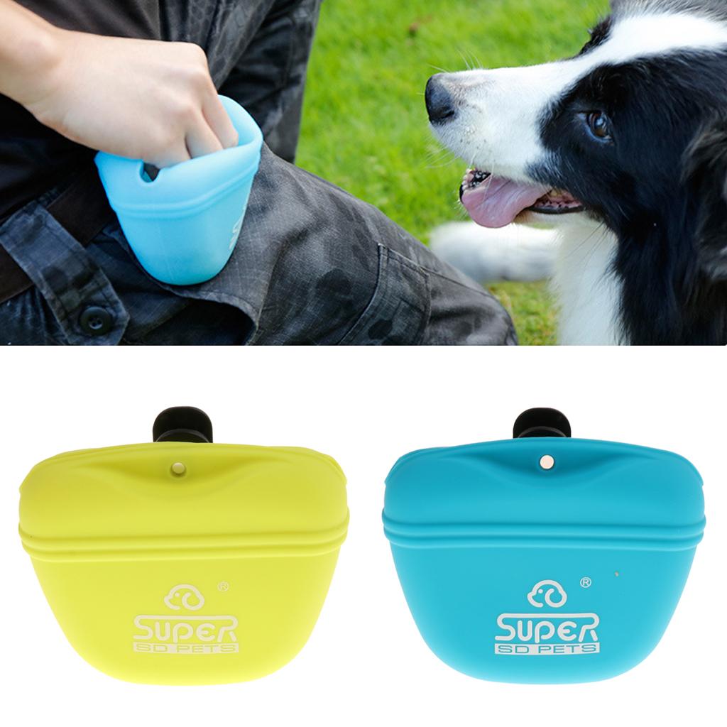 2x Silicone Dog Treat Bag Pet Training Pocket Food Snack Pouch Haversack