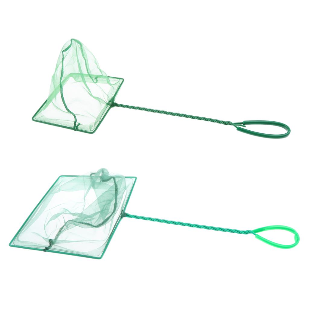 2x Aquarium Fish Tank Fish Net Coldwater Marine Netting 10 & 6 inches