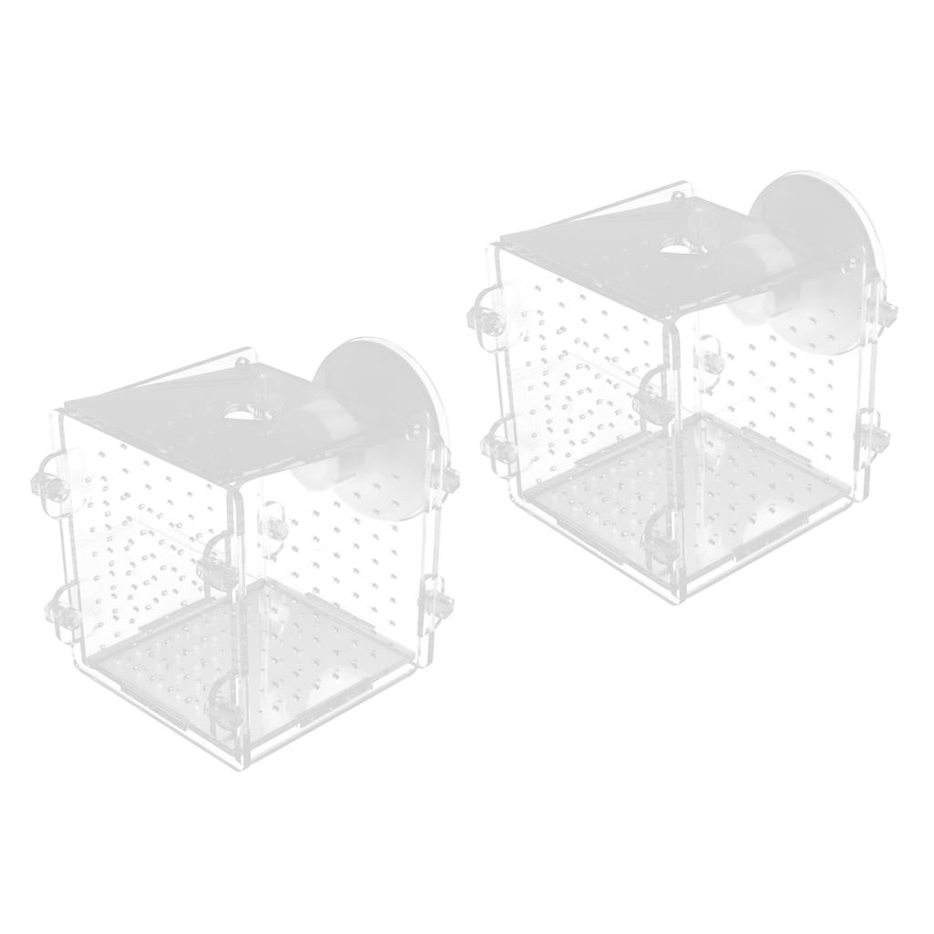 2 pcs Acrylic Aquarium Young Fish Breeding Hatchery Incubator Isolation Box