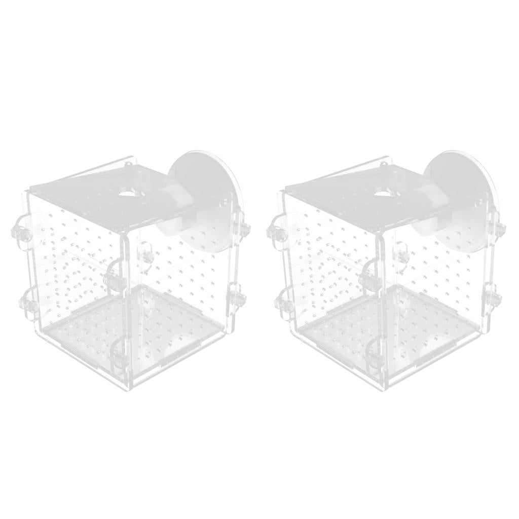 2 pcs Acrylic Aquarium Young Fish Breeding Hatchery Incubator Isolation Box