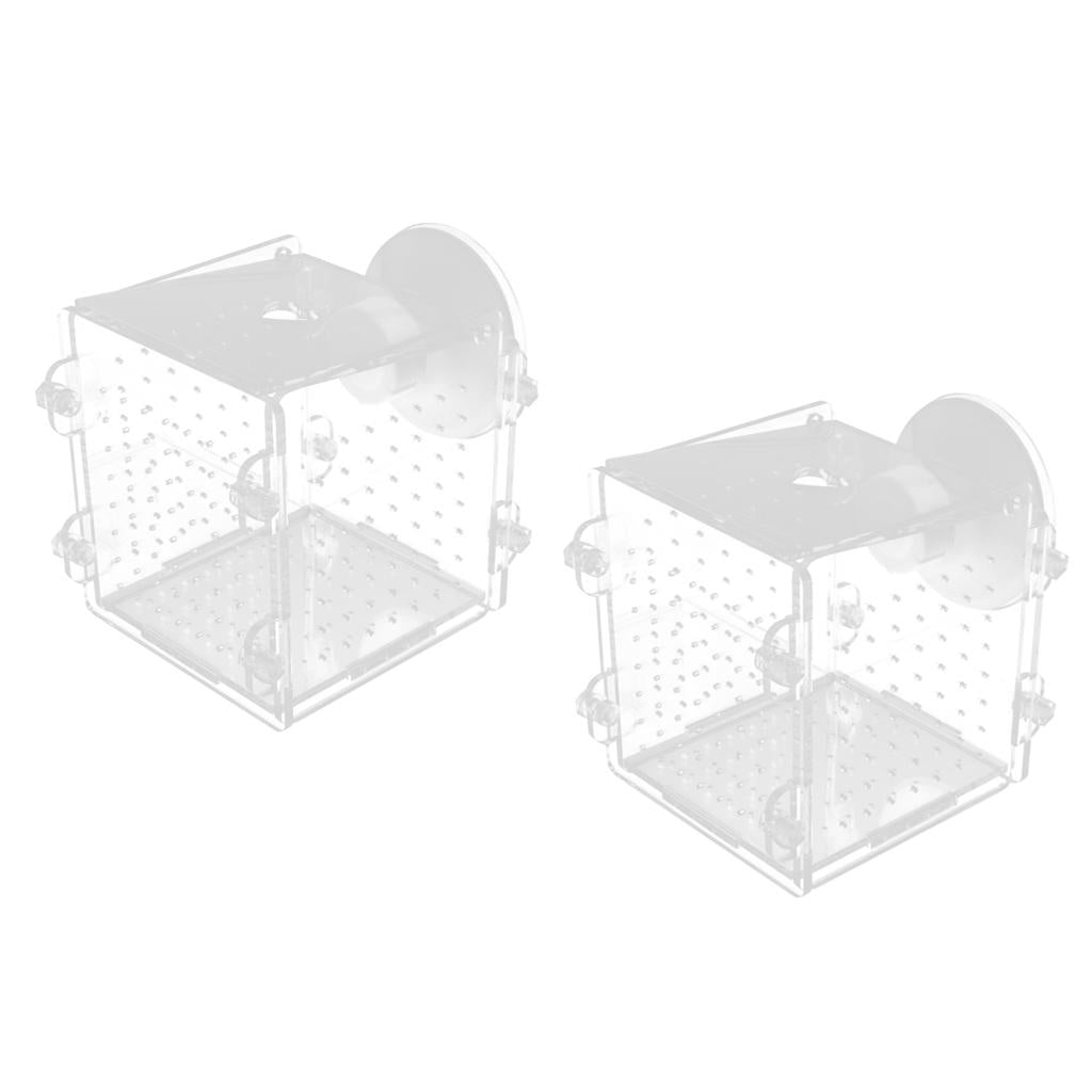 2 pcs Acrylic Aquarium Young Fish Breeding Hatchery Incubator Isolation Box