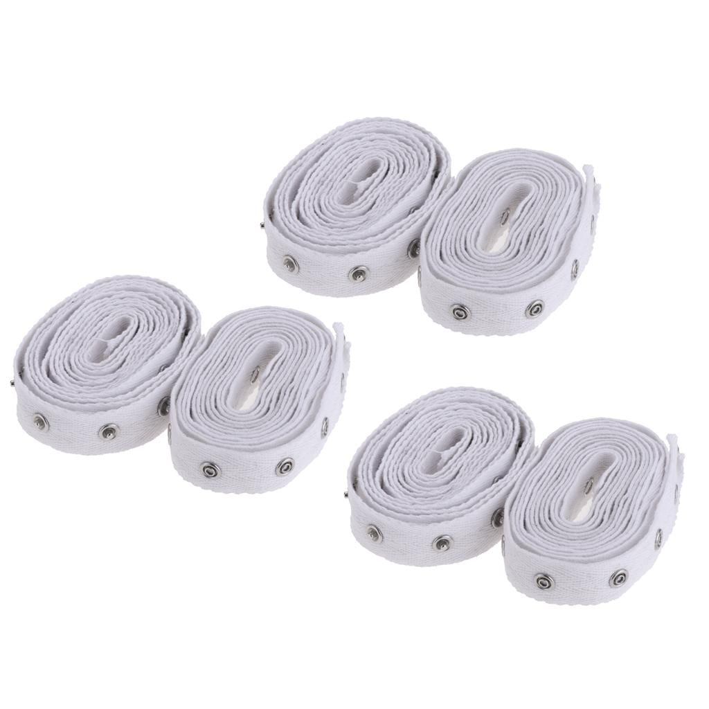6 Yards White Press Studs Snap Buttons Fastening Tape Sewing Accessories