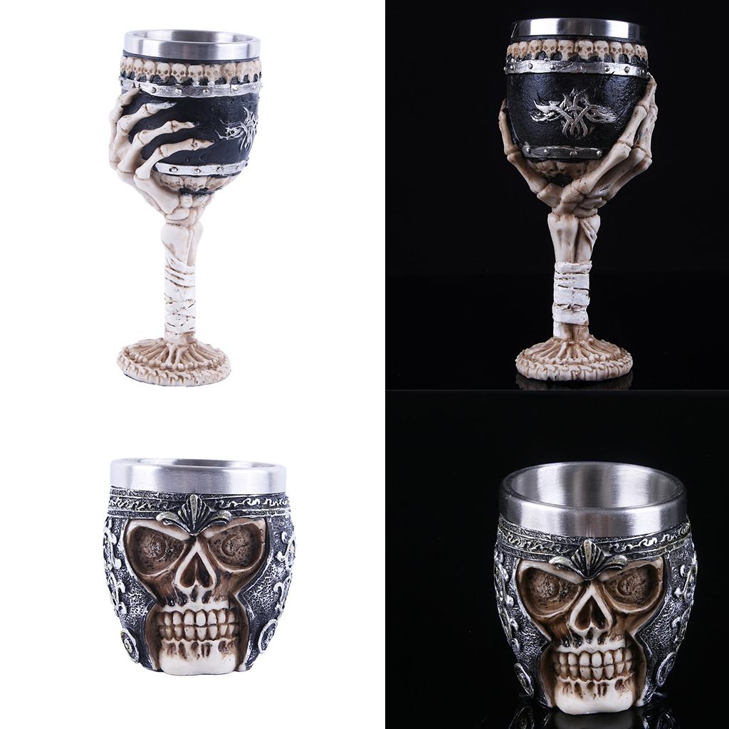 2Pcs Gothic Wine Goblet Resin Steampunk Collectibles Decorative Craft Gifts