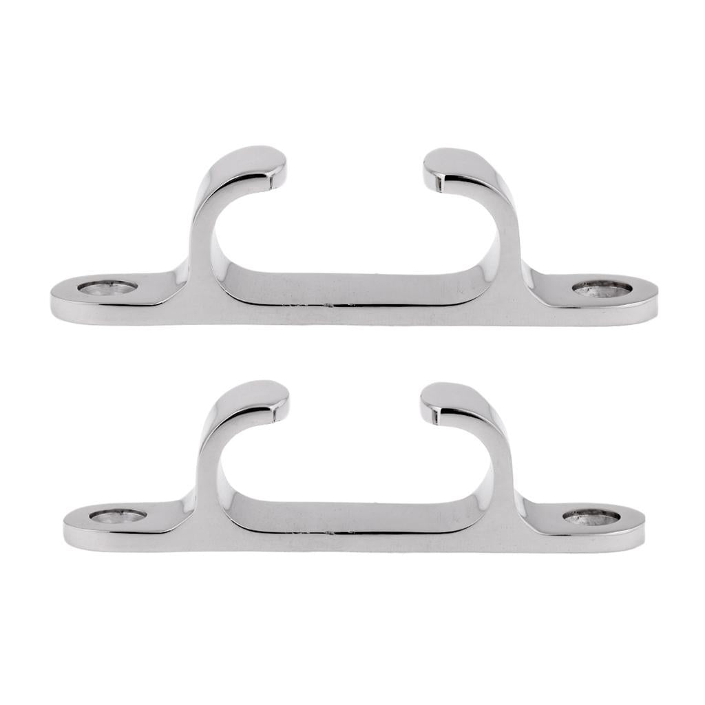 2 Stainless Steel Line Straight Fairlead Bow Chock Marine Boat Cleat Sailing