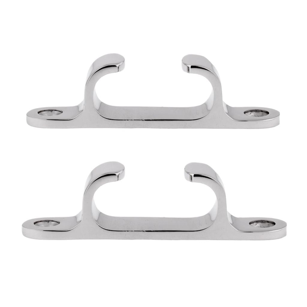 2 Stainless Steel Line Straight Fairlead Bow Chock Marine Boat Cleat Sailing