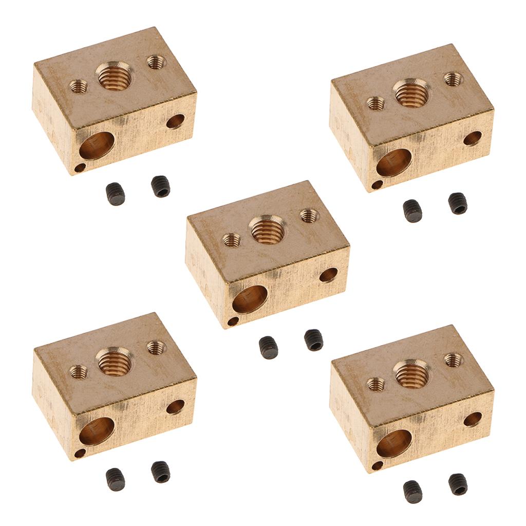 5PCS Brass Heater Block Copper Hotend High Temperature V6 Nozzles Extruder