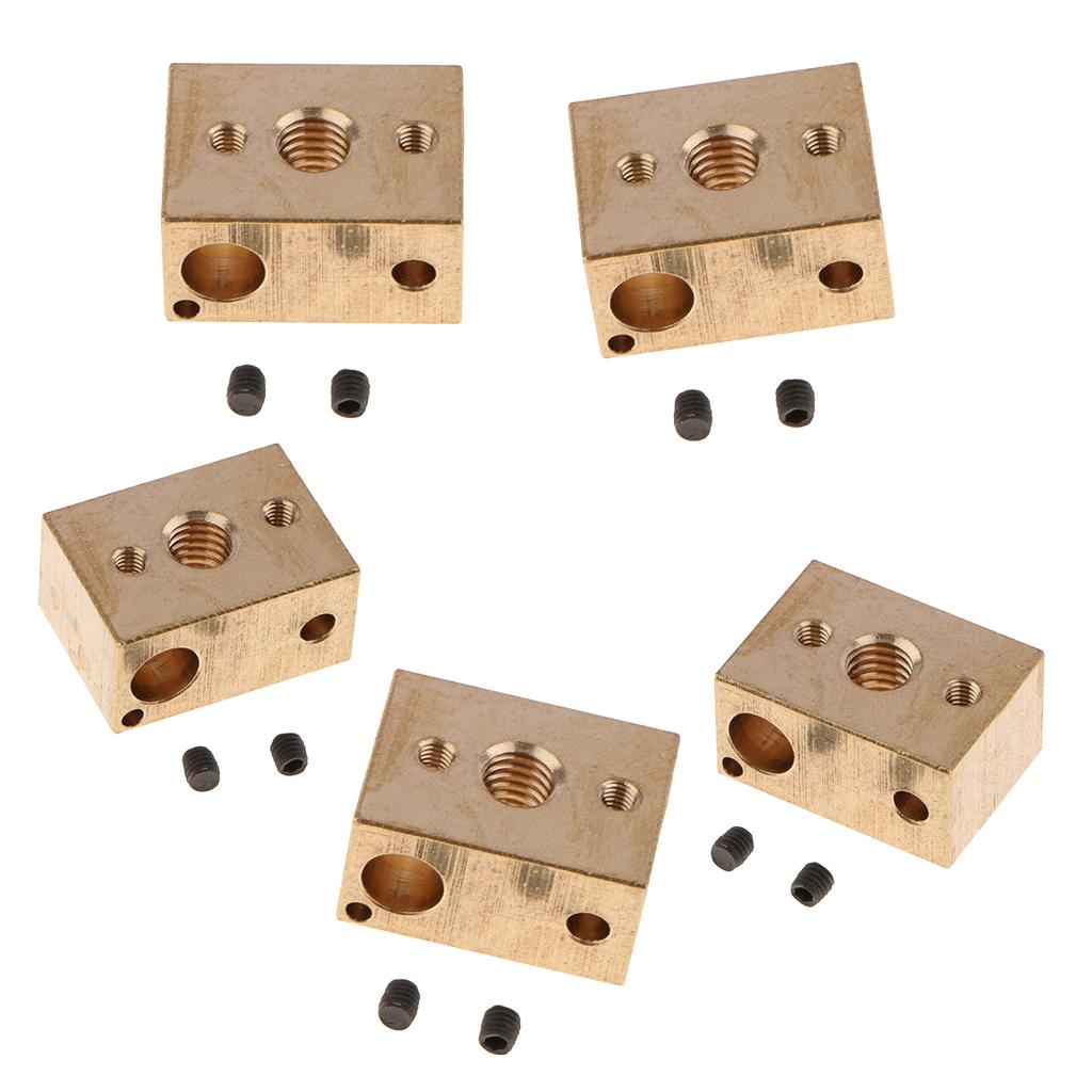 5PCS Brass Heater Block Copper Hotend High Temperature V6 Nozzles Extruder