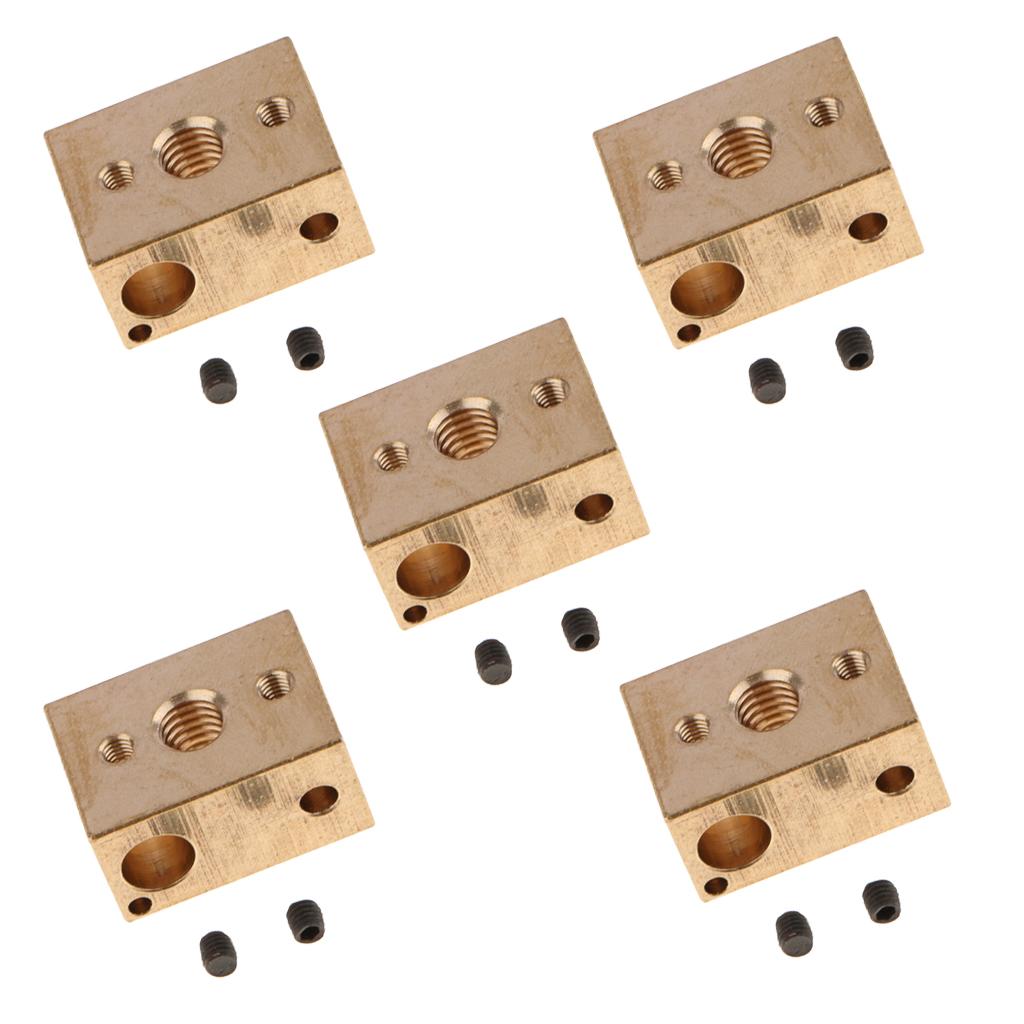 5PCS Brass Heater Block Copper Hotend High Temperature V6 Nozzles Extruder