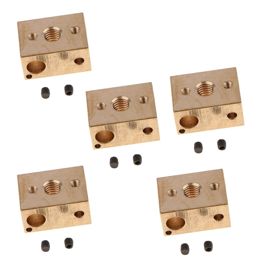 5PCS Brass Heater Block Copper Hotend High Temperature V6 Nozzles Extruder