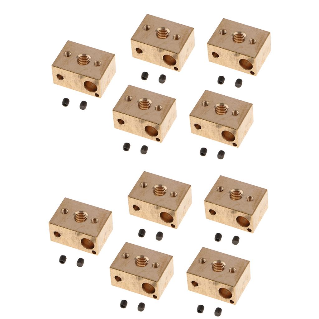 10PCS Brass Heater Block Copper Hotend High Temperature V6 Nozzles Extruder