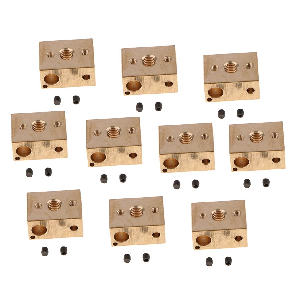 10PCS Brass Heater Block Copper Hotend High Temperature V6 Nozzles Extruder