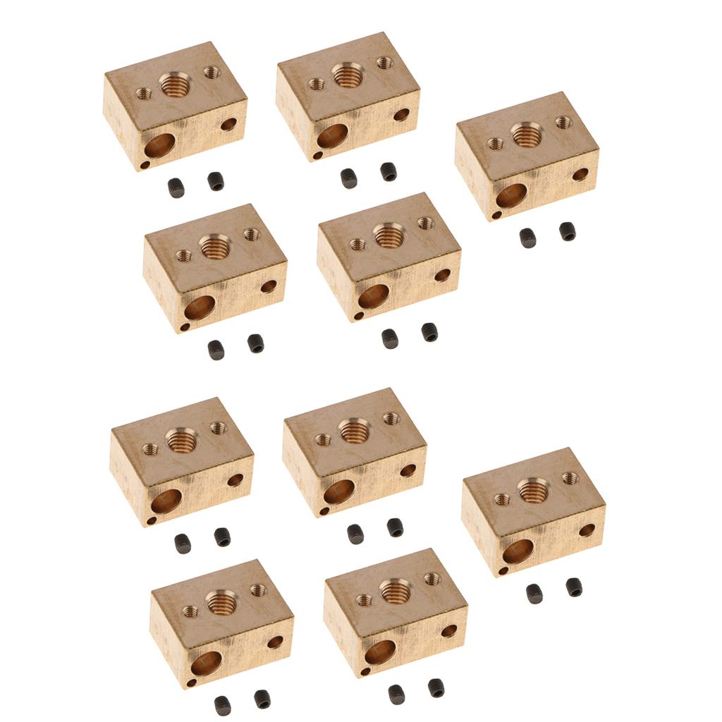 10PCS Brass Heater Block Copper Hotend High Temperature V6 Nozzles Extruder