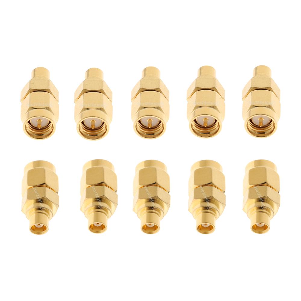 10pcs SMA Male Plug to MCX Female Jack Straight RF Coaxial Connector Adapter