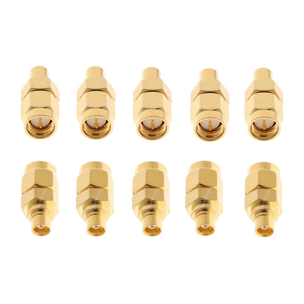 10pcs SMA Male Plug to MCX Female Jack Straight RF Coaxial Connector Adapter