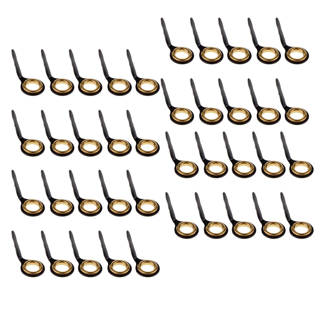 40pcs Fishing Rod Guides Eye Ring DIY Rod Repair Kit 8#