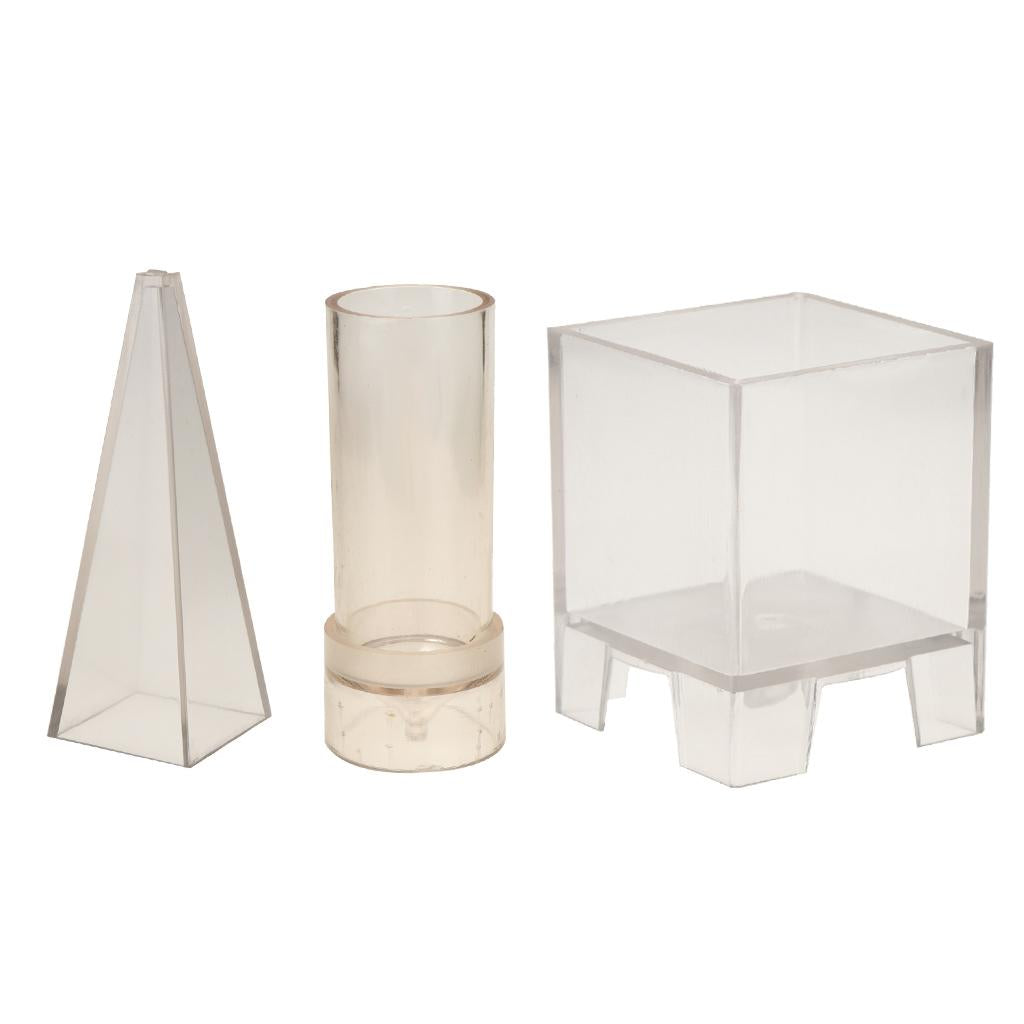 3 Pieces/Shapes Plastic Clear Candle Molds Soap Mould Candles Making Crafts